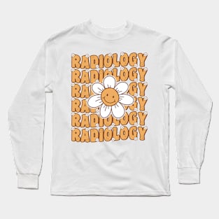 Groovy Radiologist Daisy Flower Retro Radiology Tech Gift Long Sleeve T-Shirt